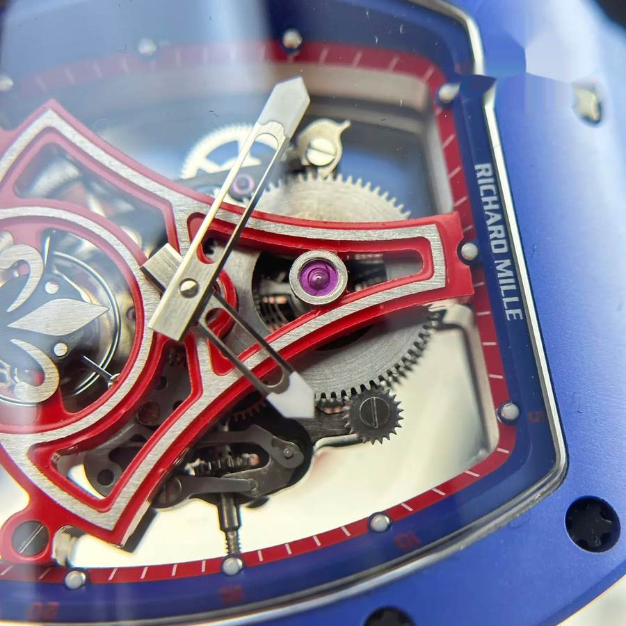 Orologio replica: Richard Mille RM 52-03 Paris Saint-Germain, tourbillon, ceramica blu, cinturino in gomma, 48 mm X 39,3 mm — conveniente – Foto 5