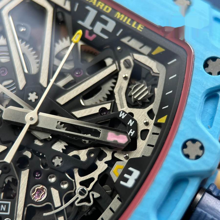 Orologio replica: Richard Mille RM35-03 Rafael Nadal, pastel, blu, Quartz TPT, cinturino in gomma, 43,2 mm X 50 mm — di lusso – Foto 7