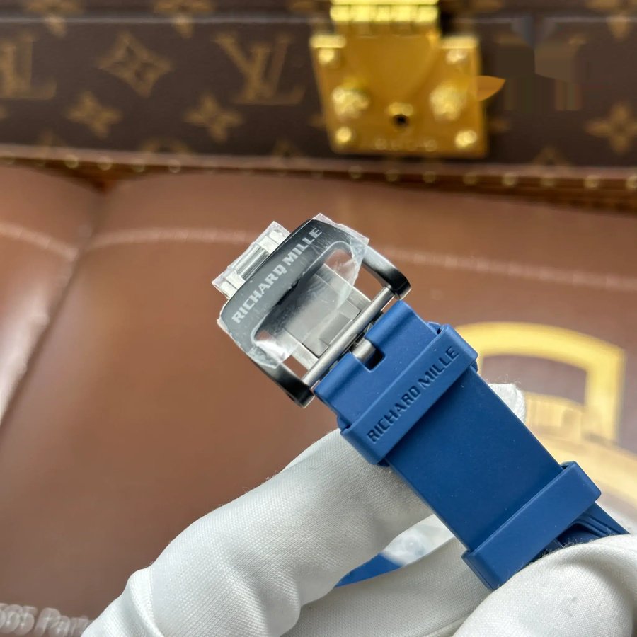Orologio replica: Richard Mille RM35-03 Rafael Nadal, pastel, blu, Quartz TPT, cinturino in gomma, 43,2 mm X 50 mm — di lusso – Foto 12