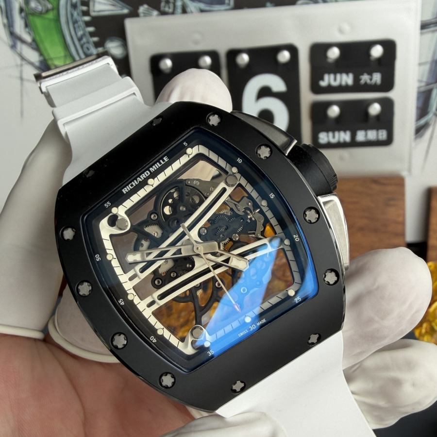 Orologio replica: Richard Mille RM 61-01 Yohan Blake, monocromatico, edizione limitata, movimento Vaucher, 42,7 mm X 50,23 mm — appena presentato – Foto 3