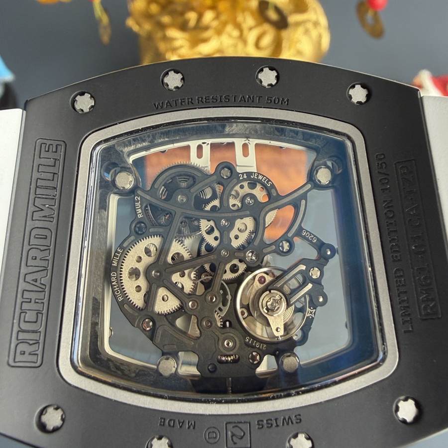 Orologio replica: Richard Mille RM 61-01 Yohan Blake, monocromatico, edizione limitata, movimento Vaucher, 42,7 mm X 50,23 mm — appena presentato – Foto 8