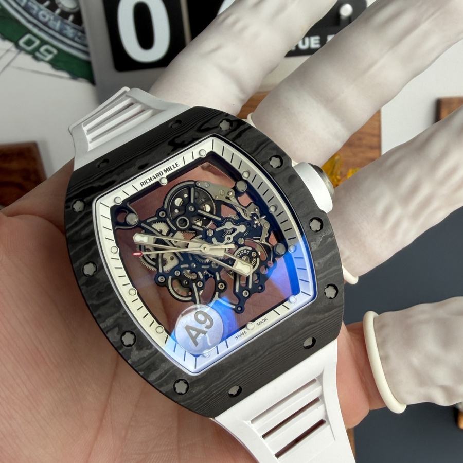 Orologio replica: Richard Mille RM 055 Bubba Watson, bianco, Carbon NTPT, movimento Vaucher, 42,7 mm X 49,9 mm — popolare – Foto 3