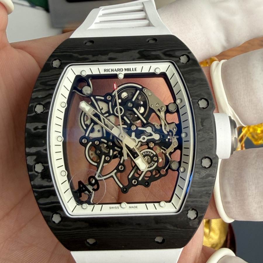 Orologio replica: Richard Mille RM 055 Bubba Watson, bianco, Carbon NTPT, movimento Vaucher, 42,7 mm X 49,9 mm — popolare – Foto 5