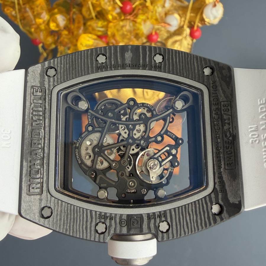 Orologio replica: Richard Mille RM 055 Bubba Watson, bianco, Carbon NTPT, movimento Vaucher, 42,7 mm X 49,9 mm — popolare – Foto 8