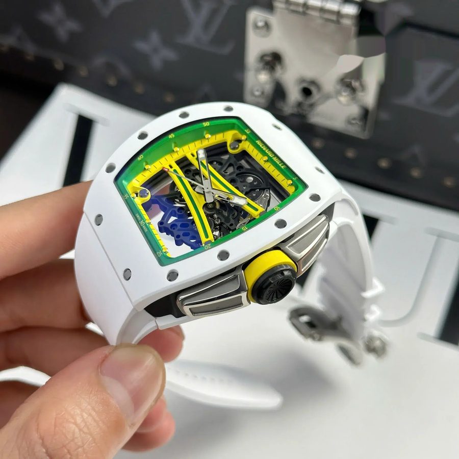 Orologio replica: Richard Mille RM 61-01 Yohan Blake, Asia, edizione limitata, ceramica bianca, ZF 42,7 mm X 50,23 mm — di prima categoria – Foto 4