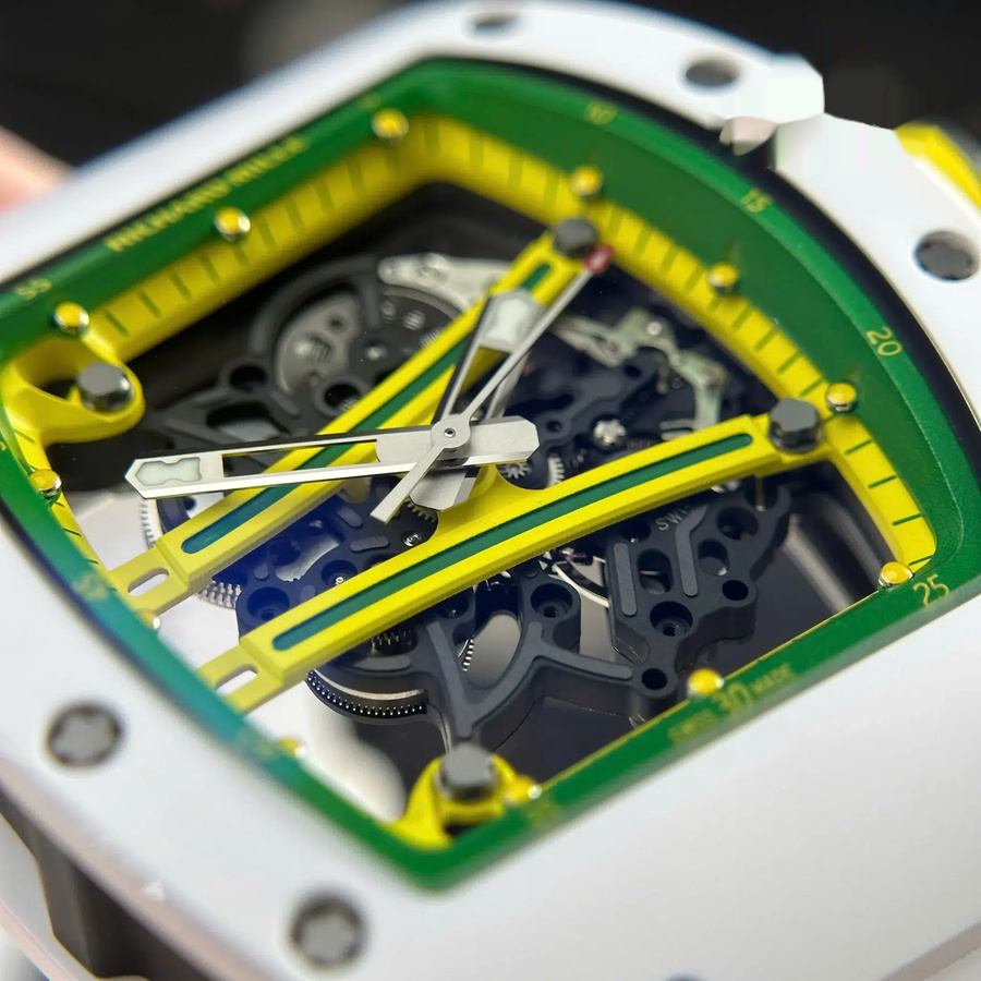 Orologio replica: Richard Mille RM 61-01 Yohan Blake, Asia, edizione limitata, ceramica bianca, ZF 42,7 mm X 50,23 mm — di prima categoria – Foto 7