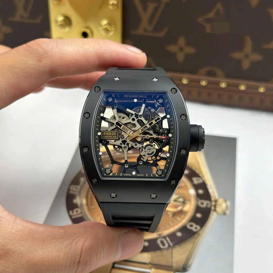 Orologio replica: Richard Mille RM 035, ceramica nera, cassa, di alta qualità, cinturino, Z, manifattura, 39,7 mm X 48 mm — premium – Foto 1
