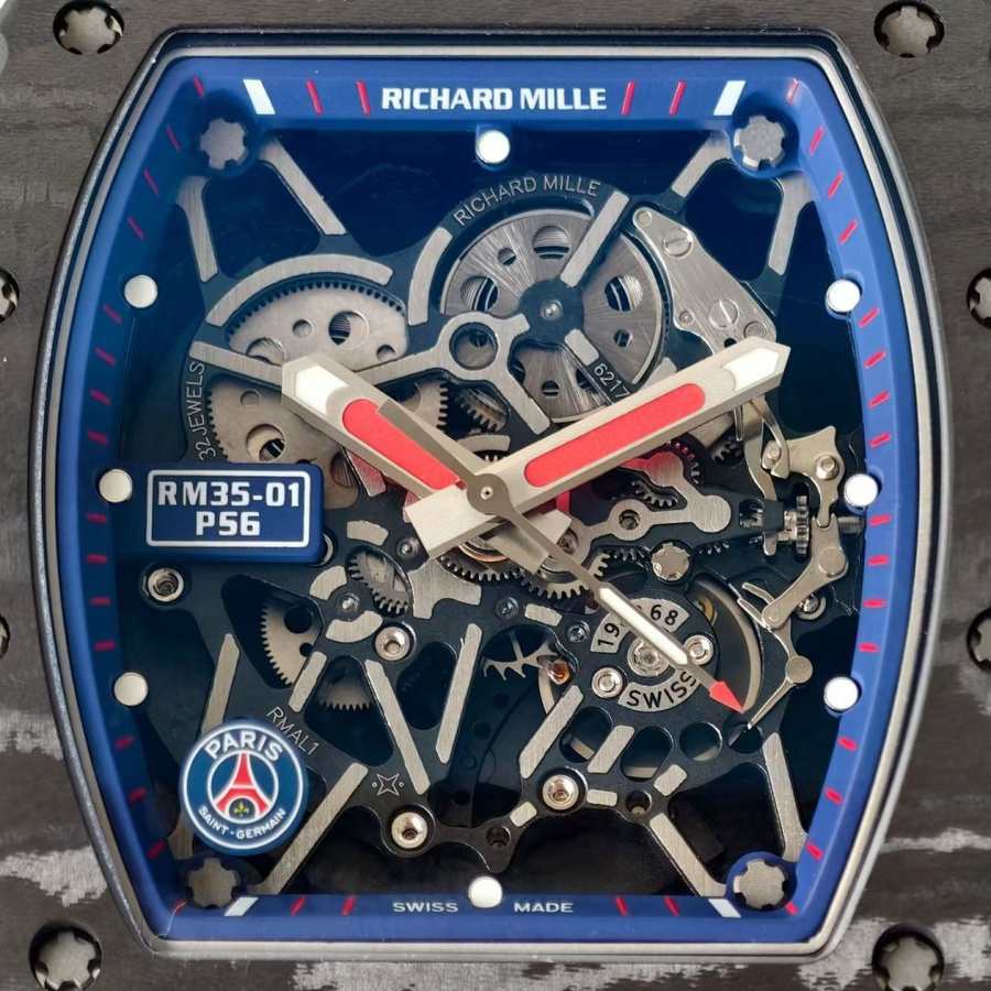 Orologio replica: Richard Mille RM 35-01, carbonio, Paris Saint-Germain PSG Special, edizione, ZF 49,94 mm X 44,5 mm — di qualità – Foto 6