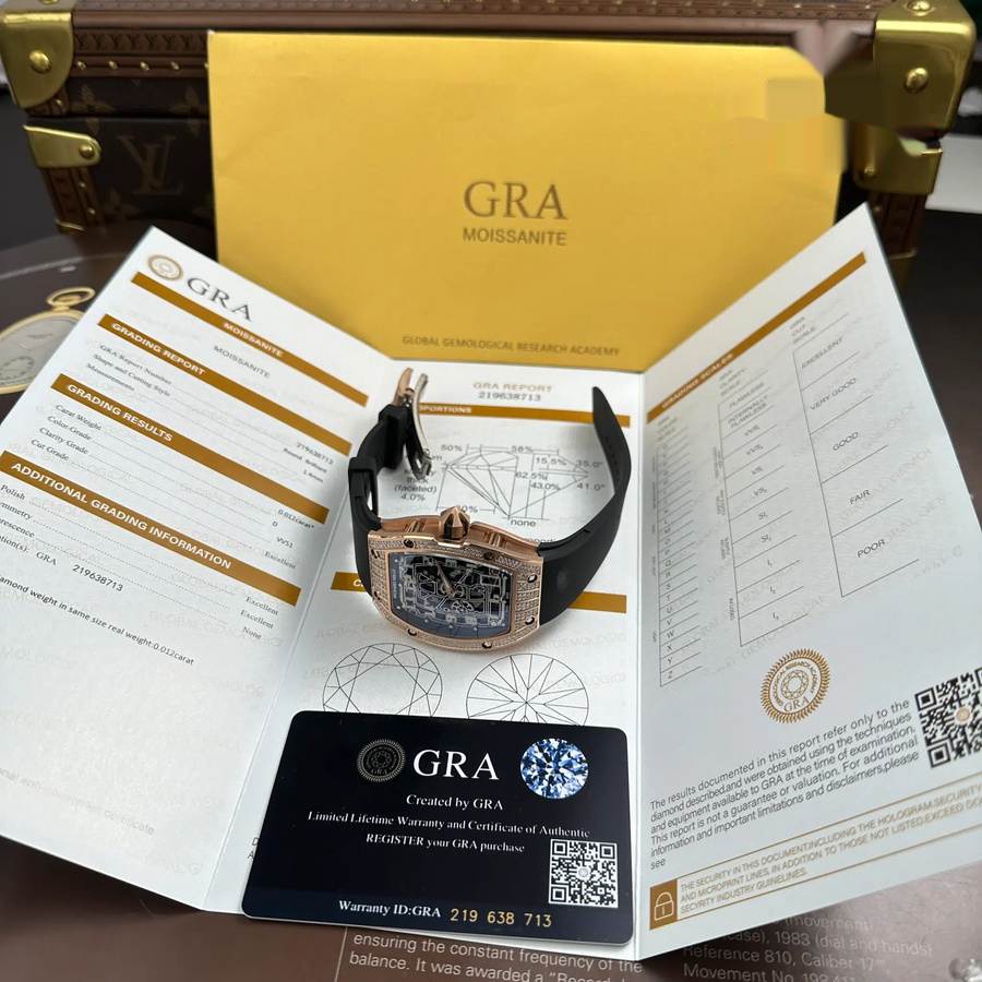 Orologio replica: Richard Mille RM 67-01, ultrapiatto, oro rosa, con, pietre preziose, moissanite, 38,7 mm X 47,5 mm — di qualità – Foto 6