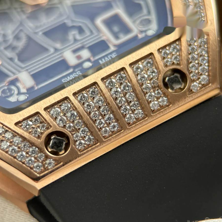 Orologio replica: Richard Mille RM 67-01, ultrapiatto, oro rosa, con, pietre preziose, moissanite, 38,7 mm X 47,5 mm — di qualità – Foto 9