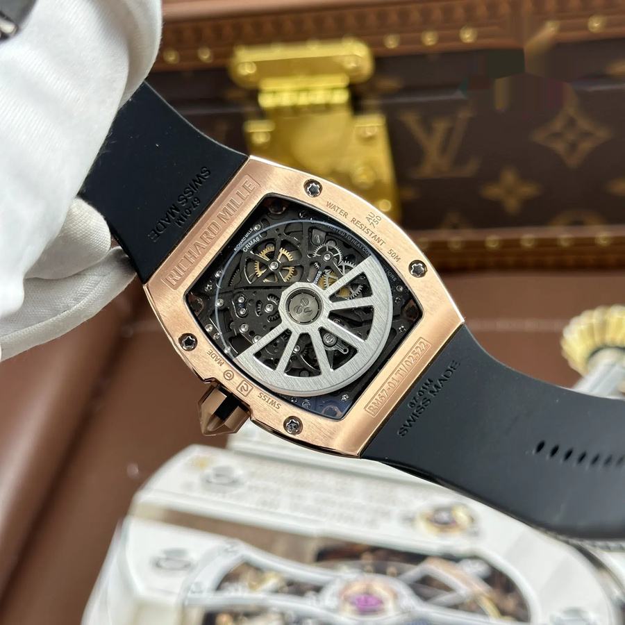 Orologio replica: Richard Mille RM 67-01, ultrapiatto, oro rosa, con, pietre preziose, moissanite, 38,7 mm X 47,5 mm — di qualità – Foto 13