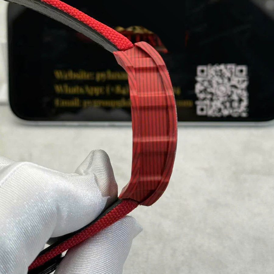 Orologio replica: Richard Mille RM 35-02, rosso, Quartz TPT, su misura, 1:1, neve, diamanti, movimento Vaucher, 49,94 mm X 44,5 mm — straordinario – Foto 9
