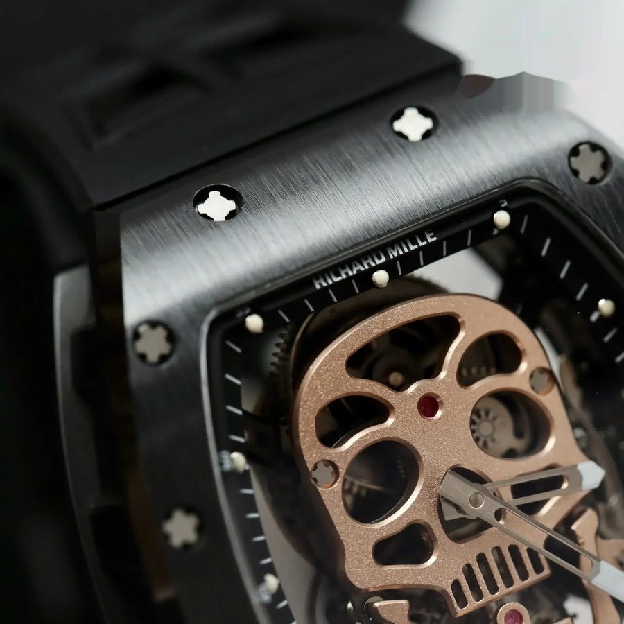 Orologio replica: Richard Mille RM 52-01 Skull, tourbillon, ceramica nera, cassa, di alta qualità, cinturino, 43 mm — tra i meglio recensiti – Foto 5