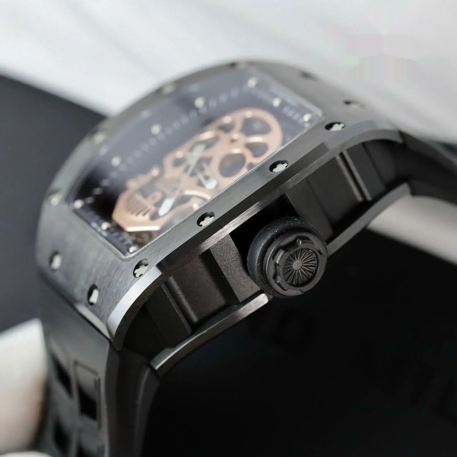 Orologio replica: Richard Mille RM 52-01 Skull, tourbillon, ceramica nera, cassa, di alta qualità, cinturino, 43 mm — tra i meglio recensiti – Foto 6