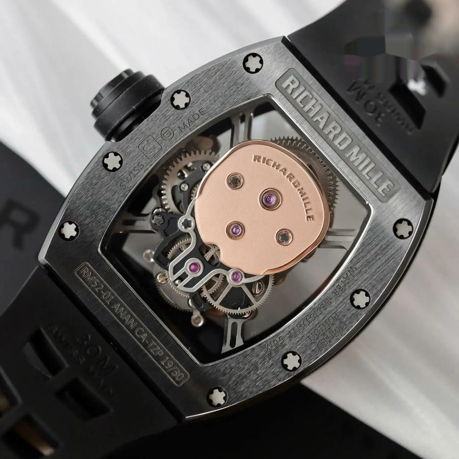 Orologio replica: Richard Mille RM 52-01 Skull, tourbillon, ceramica nera, cassa, di alta qualità, cinturino, 43 mm — tra i meglio recensiti – Foto 7