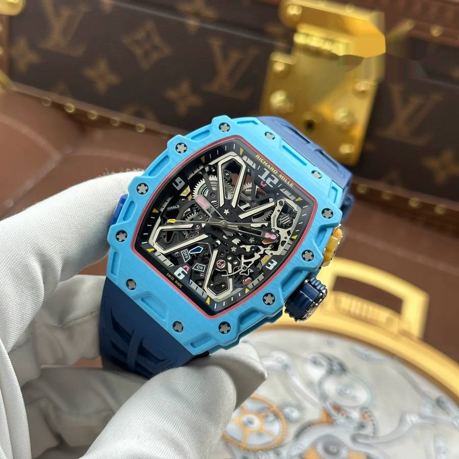 Orologio replica: Richard Mille RM 35-03 Rafael Nadal, pastel, blu, quarzo, 43,2 mm X 50 mm — prestigioso – Foto 3