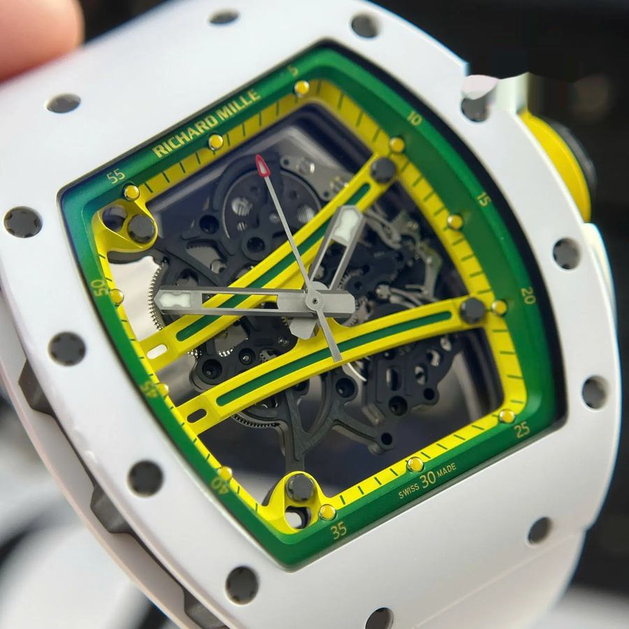 Orologio replica: Richard Mille RM 61-01 Yohan Blake, Asia, limitato, ceramica bianca, ZF 42,7 mm X 50,23 mm — aggraziato – Foto 5