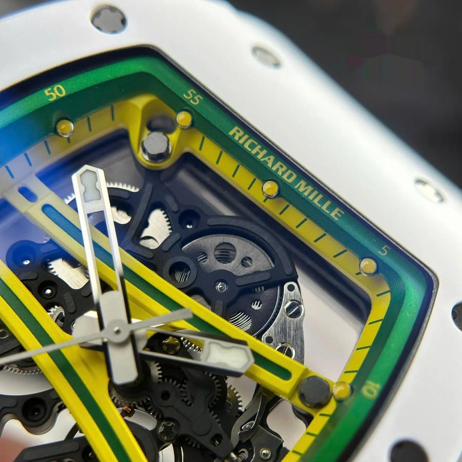 Orologio replica: Richard Mille RM 61-01 Yohan Blake, Asia, limitato, ceramica bianca, ZF 42,7 mm X 50,23 mm — aggraziato – Foto 6