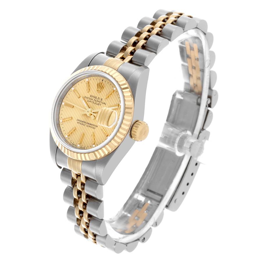 Orologio replica da donna: Rolex Datejust, quadrante con motivo tapisserie, acciaio e oro giallo, 69173 — molto ricercato – Foto 3