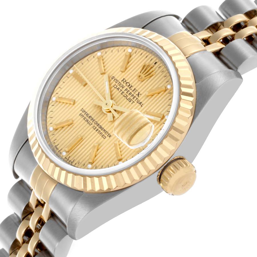 Orologio replica da donna: Rolex Datejust, quadrante con motivo tapisserie, acciaio e oro giallo, 69173 — molto ricercato – Foto 4
