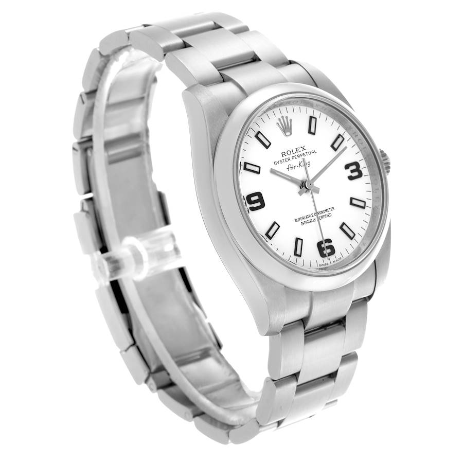 Orologio replica da uomo: Rolex Air King 34 mm, quadrante bianco, acciaio, 114200 — straordinario – Foto 3