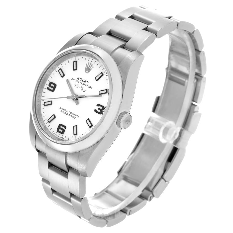 Orologio replica da uomo: Rolex Air King 34 mm, quadrante bianco, acciaio, 114200 — straordinario – Foto 4