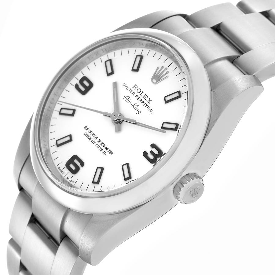 Orologio replica da uomo: Rolex Air King 34 mm, quadrante bianco, acciaio, 114200 — straordinario – Foto 5