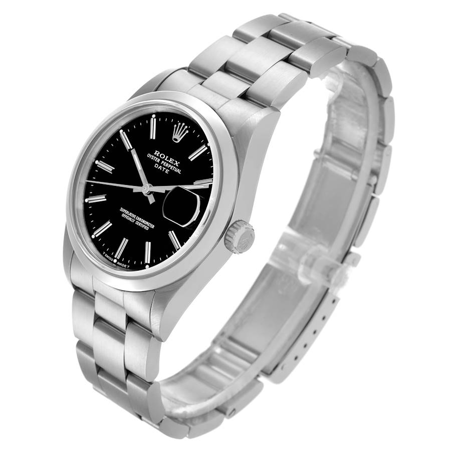 Orologio replica da uomo: Rolex Date, quadrante nero, lunetta liscia, acciaio, 15200 — finemente realizzato – Foto 4