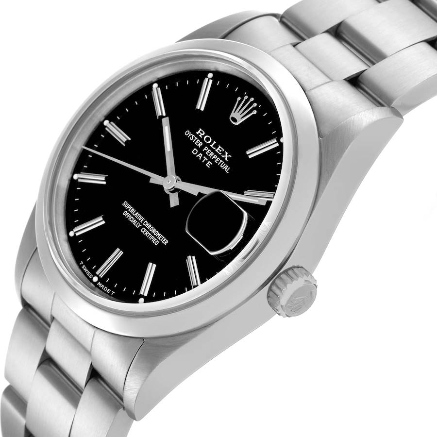 Orologio replica da uomo: Rolex Date, quadrante nero, lunetta liscia, acciaio, 15200 — finemente realizzato – Foto 5