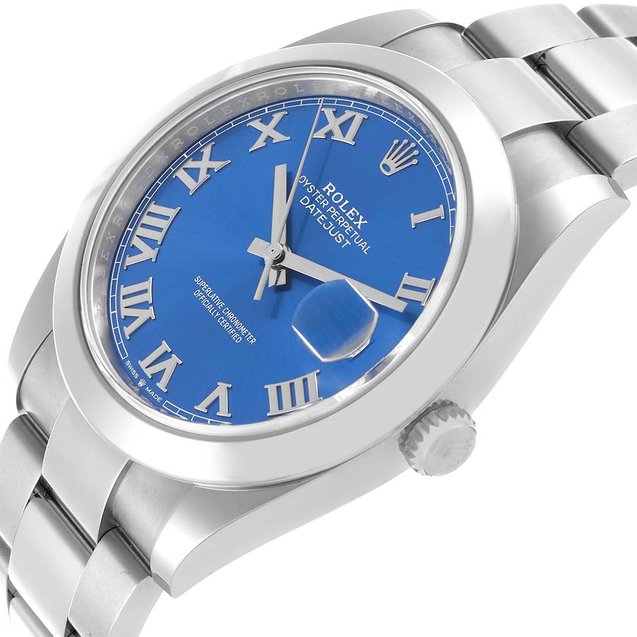 Orologio replica da uomo: Rolex Datejust 41, blu, quadrante con numeri romani, acciaio, 126300 — dall’ottimo rapporto qualità-prezzo – Foto 5