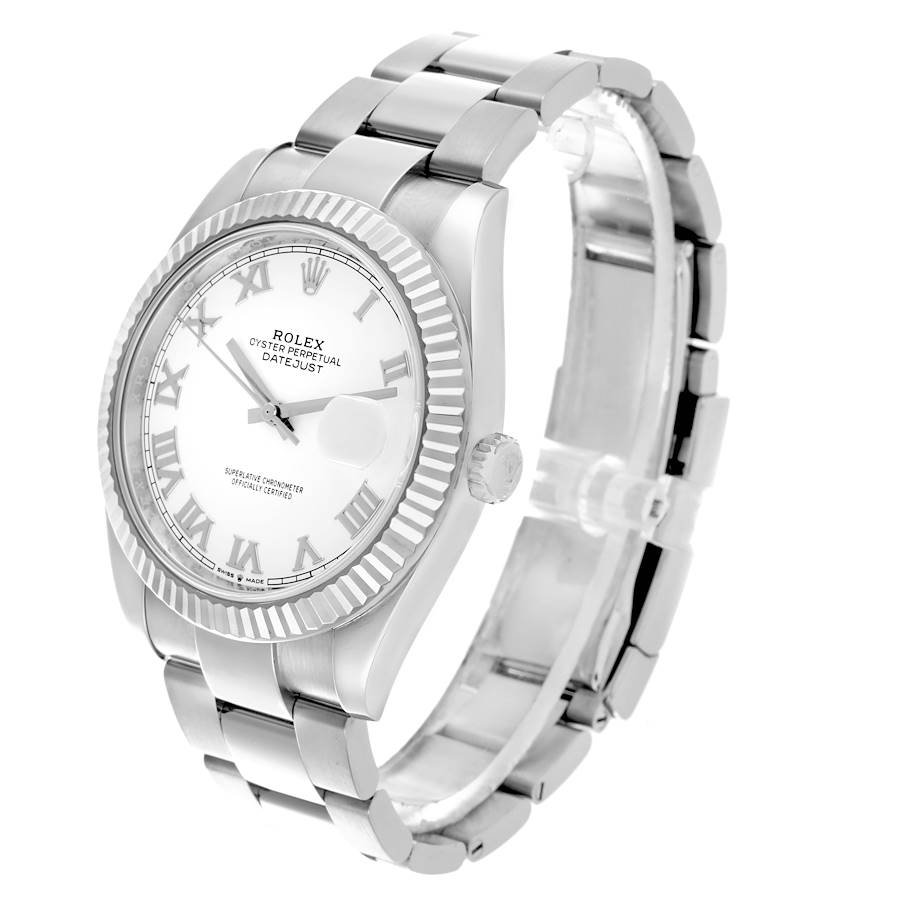 Orologio replica da uomo: Rolex Datejust 41, acciaio e oro bianco, quadrante con numeri romani, 126334 — di nuova generazione – Foto 4