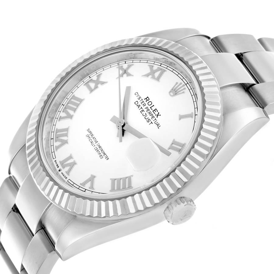 Orologio replica da uomo: Rolex Datejust 41, acciaio e oro bianco, quadrante con numeri romani, 126334 — di nuova generazione – Foto 5
