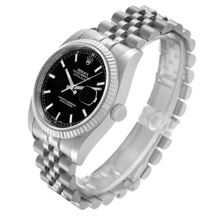Orologio replica da uomo: Rolex Datejust, acciaio e oro bianco, quadrante nero, 116234 — affascinante – Foto 4