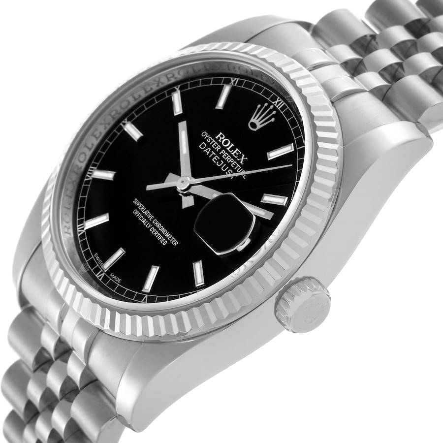 Orologio replica da uomo: Rolex Datejust, acciaio e oro bianco, quadrante nero, 116234 — affascinante – Foto 5