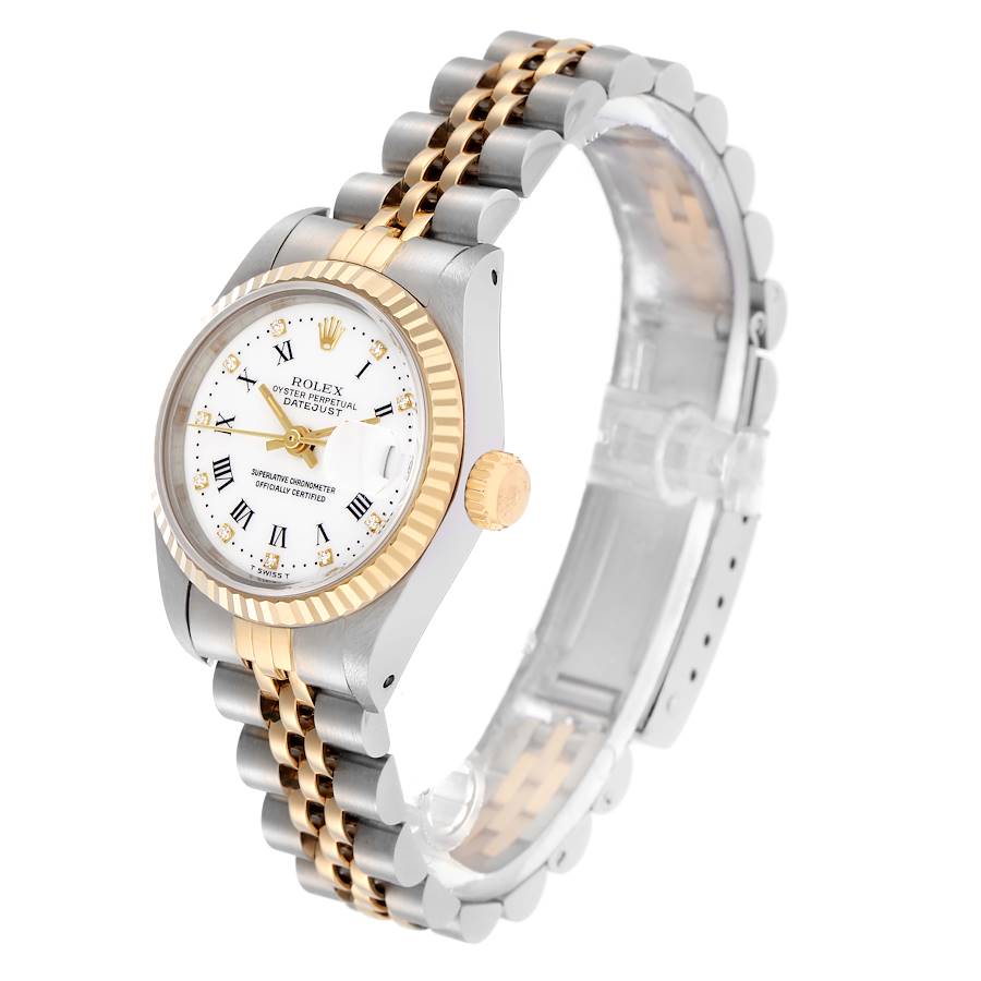 Orologio replica da donna: Rolex Datejust, acciaio e oro giallo, bianco, quadrante con numeri romani, 69173 — eccellente – Foto 3