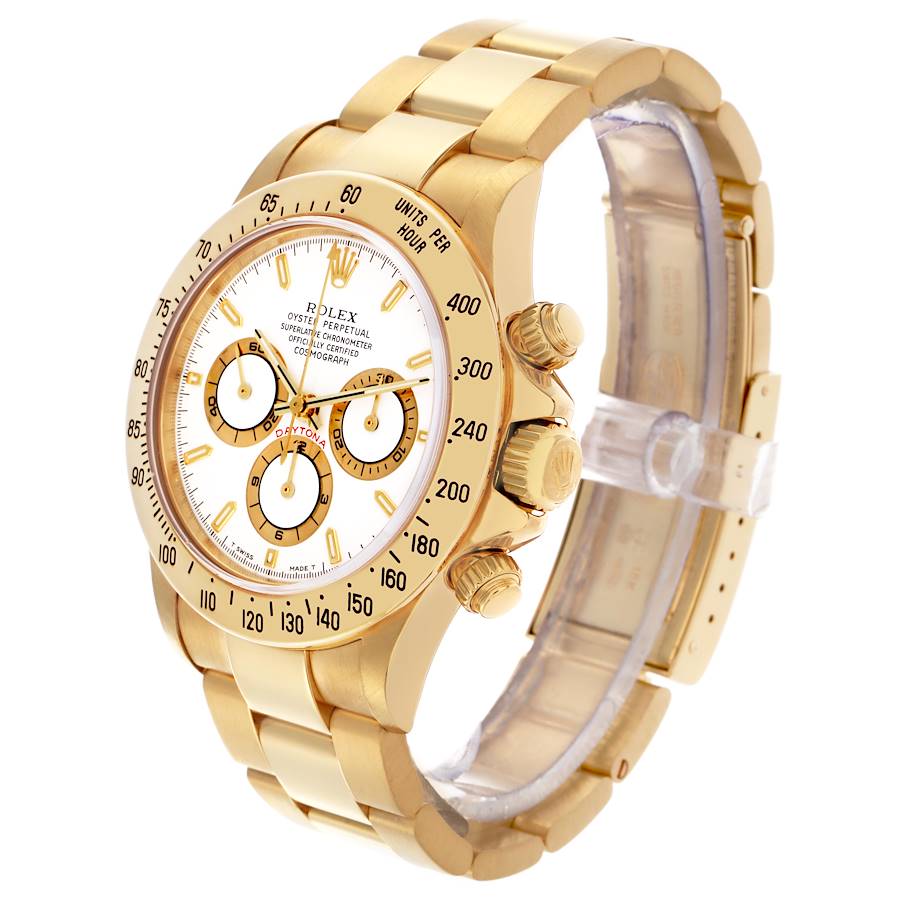 Orologio replica da uomo: Rolex Daytona, cronografo, oro giallo, quadrante bianco, 16528 — prestigioso – Foto 4