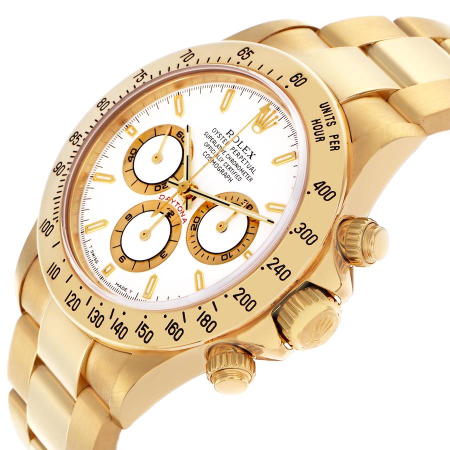 Orologio replica da uomo: Rolex Daytona, cronografo, oro giallo, quadrante bianco, 16528 — prestigioso – Foto 5