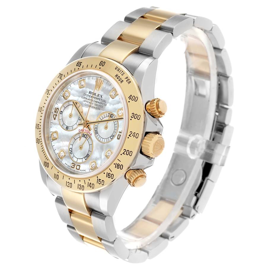 Orologio replica da uomo: Rolex Daytona, acciaio e oro giallo, quadrante in madreperla con diamanti, 116523 — durevole – Foto 3