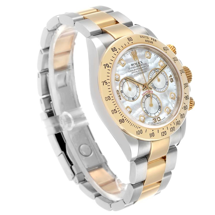 Orologio replica da uomo: Rolex Daytona, acciaio e oro giallo, quadrante in madreperla con diamanti, 116523 — durevole – Foto 4