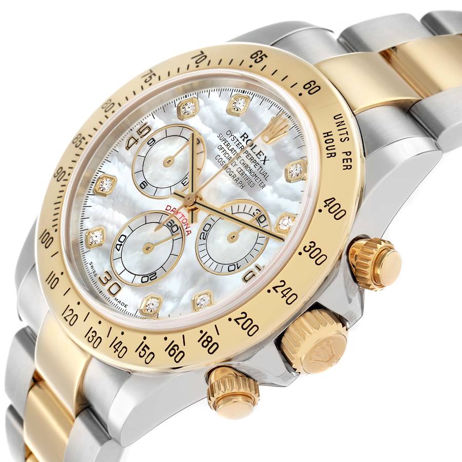 Orologio replica da uomo: Rolex Daytona, acciaio e oro giallo, quadrante in madreperla con diamanti, 116523 — durevole – Foto 5
