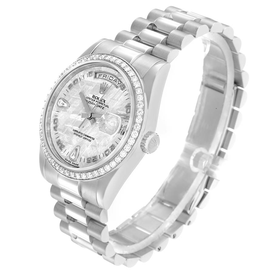 Orologio replica: Rolex President Day-Date, platino, diamanti, quadrante in meteorite, 118346 — eccezionale – Foto 3