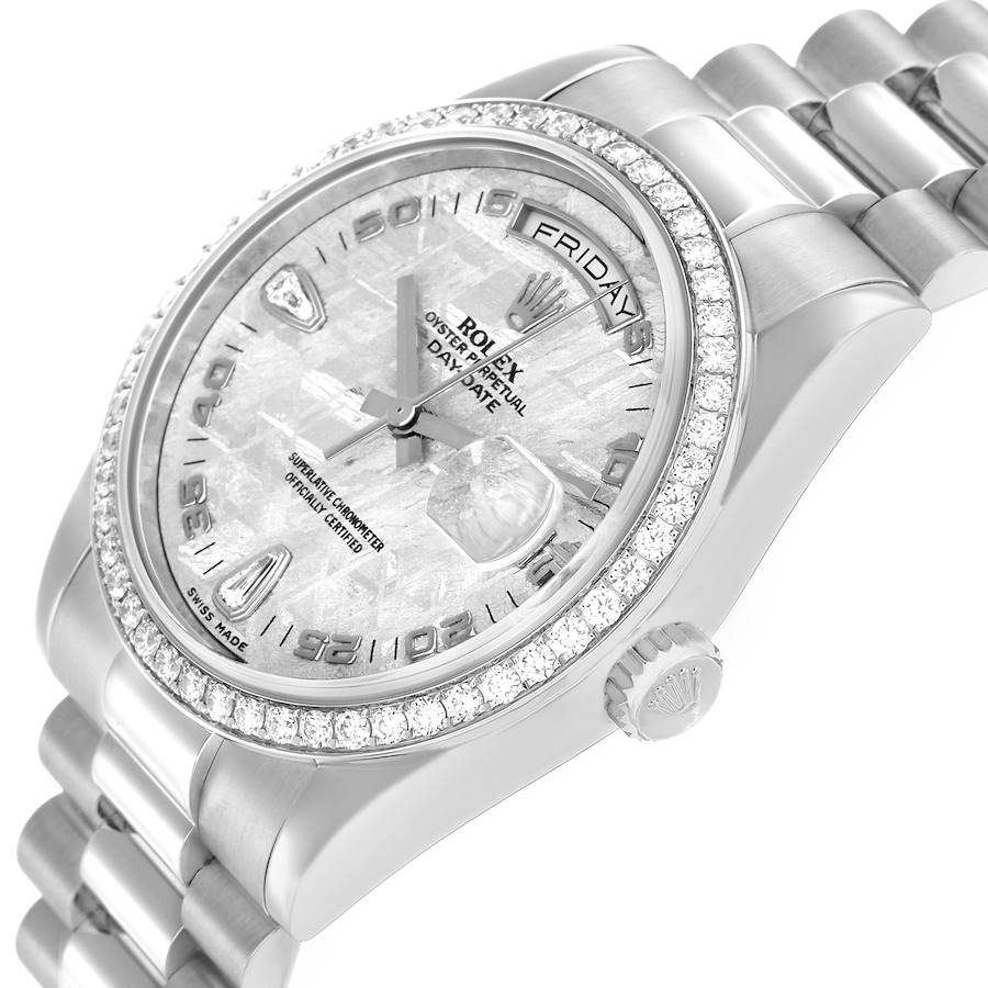 Orologio replica: Rolex President Day-Date, platino, diamanti, quadrante in meteorite, 118346 — eccezionale – Foto 5