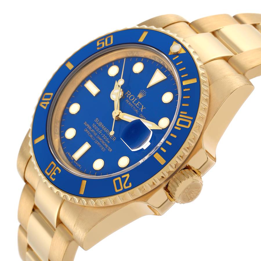 Orologio replica da uomo: Rolex Submariner, oro giallo, quadrante blu, lunetta in ceramica, 116618 — leggendario – Foto 3