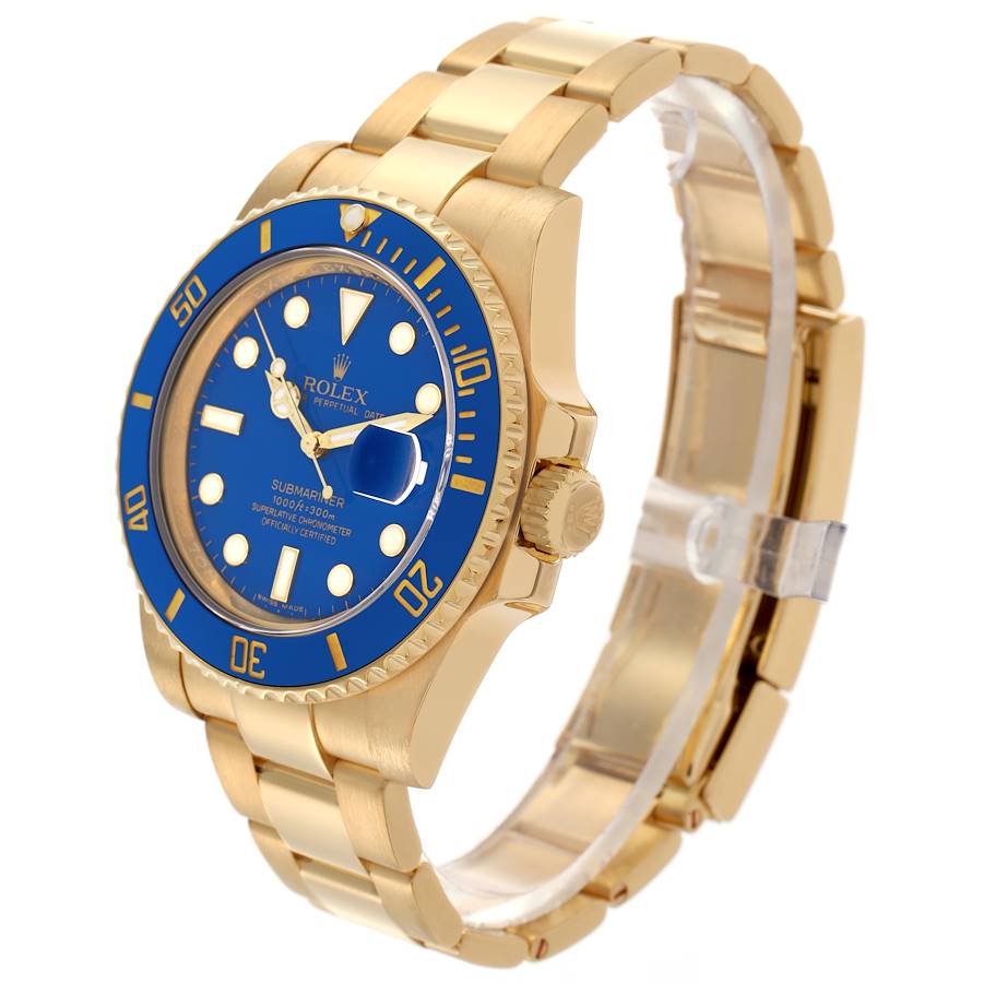 Orologio replica da uomo: Rolex Submariner, oro giallo, quadrante blu, lunetta in ceramica, 116618 — leggendario – Foto 4