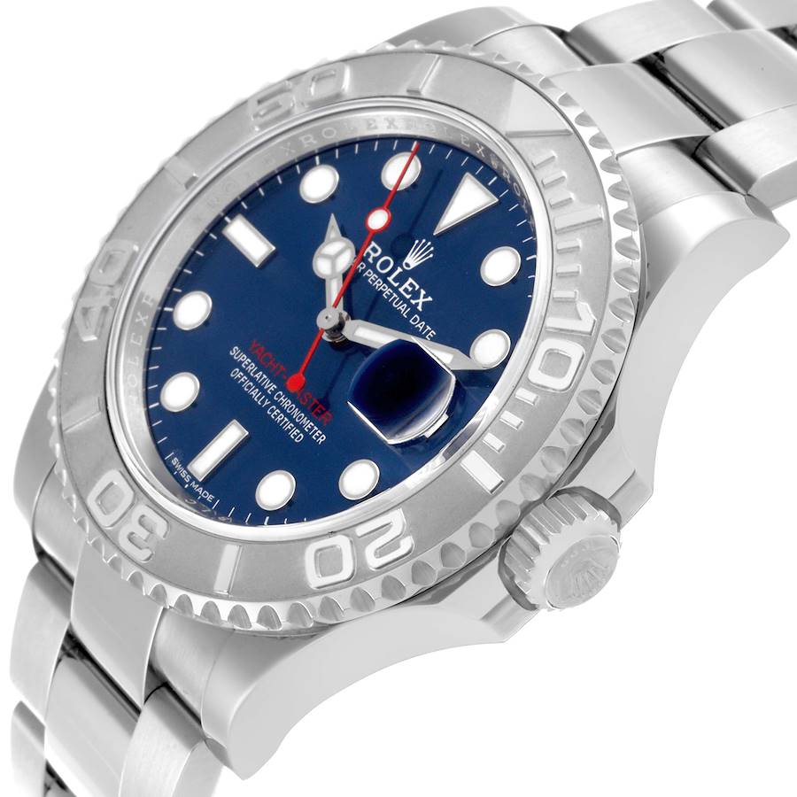 Orologio replica da uomo: Rolex Yachtmaster, acciaio, lunetta in platino, quadrante blu, 116622 — ultralussuoso – Foto 5