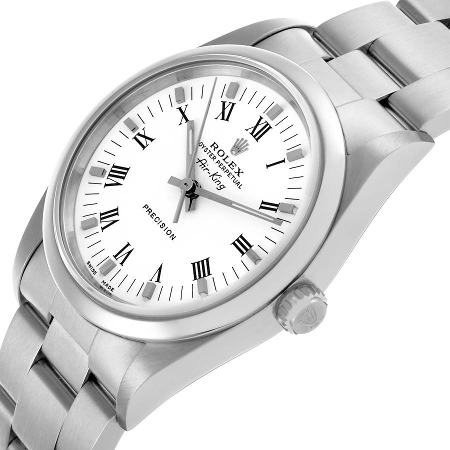 Orologio replica da uomo: Rolex Air King, quadrante bianco, lunetta liscia, acciaio, 14000 — perfetto – Foto 5