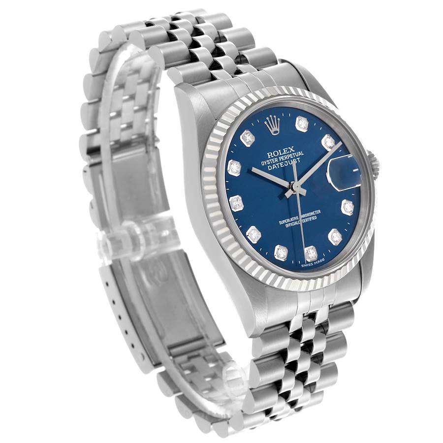 Orologio replica da uomo: Rolex Datejust, blu, quadrante con diamanti, acciaio e oro bianco, 16234 — dall’ottimo rapporto qualità-prezzo – Foto 3