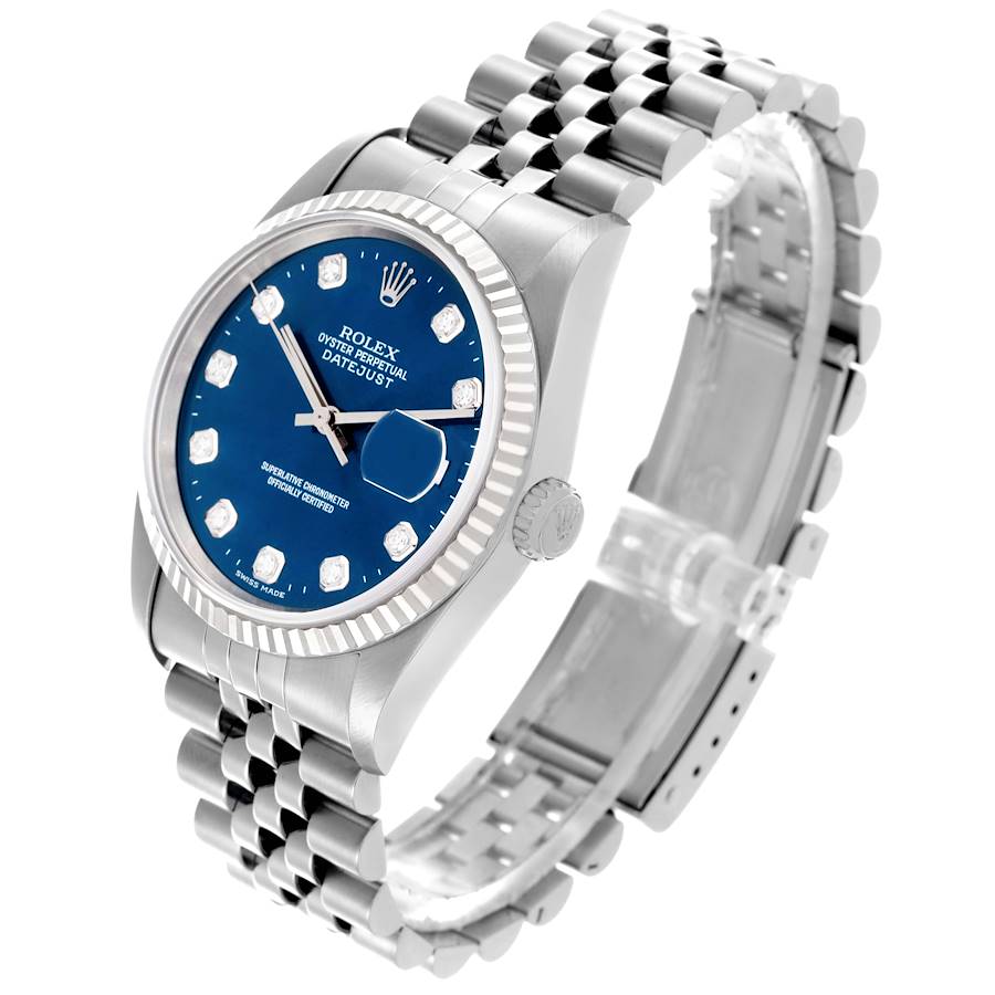 Orologio replica da uomo: Rolex Datejust, blu, quadrante con diamanti, acciaio e oro bianco, 16234 — dall’ottimo rapporto qualità-prezzo – Foto 4