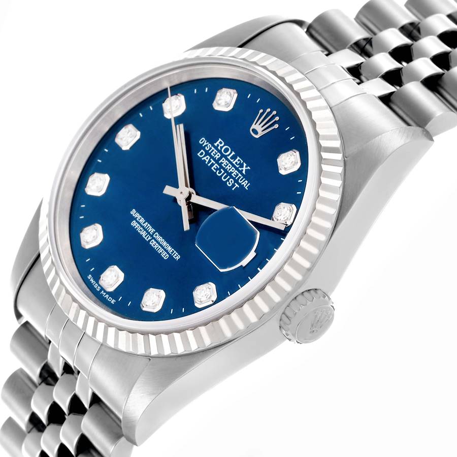 Orologio replica da uomo: Rolex Datejust, blu, quadrante con diamanti, acciaio e oro bianco, 16234 — dall’ottimo rapporto qualità-prezzo – Foto 5