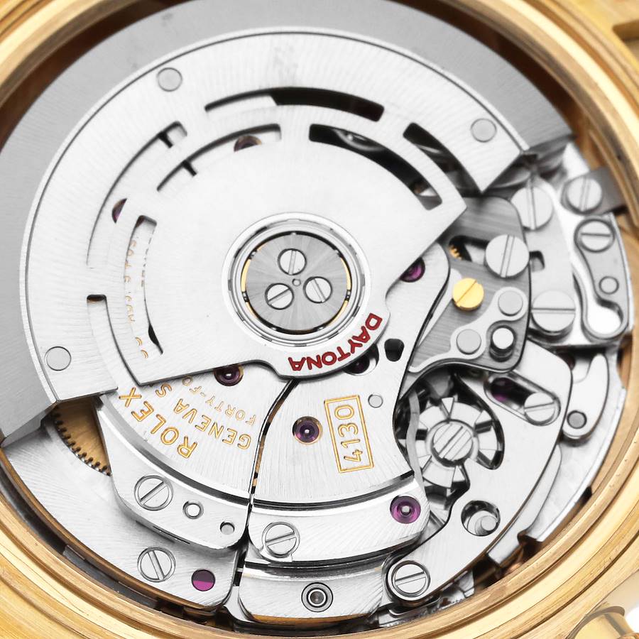 Orologio replica da uomo: Rolex Daytona, oro giallo, quadrante bianco, Marrone, cinturino, 116518 — nuovo – Foto 6